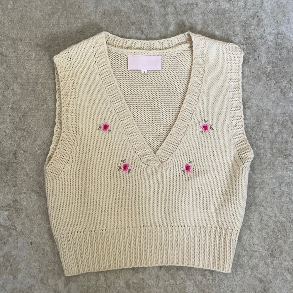 Beginning Boutique Cream Knit Crop Top